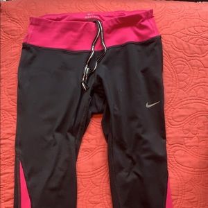 Black and Pink Nike DryFit Leggings